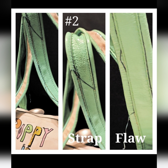 RARE 2pc "Coach Poppy is Glam" canvas/leather xl tote+wristlet + Macy's tags - Picture 4 of 16